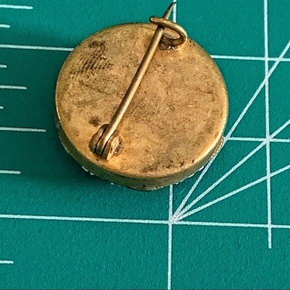 Outstanding antique micro mini mosaic floral pin
